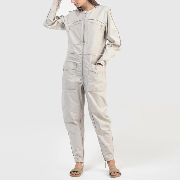 Isabel Marant Étoile - Leiko Cotton Canvas Jumpsuit / Size 36FR - 4US - Picture 9 of 10